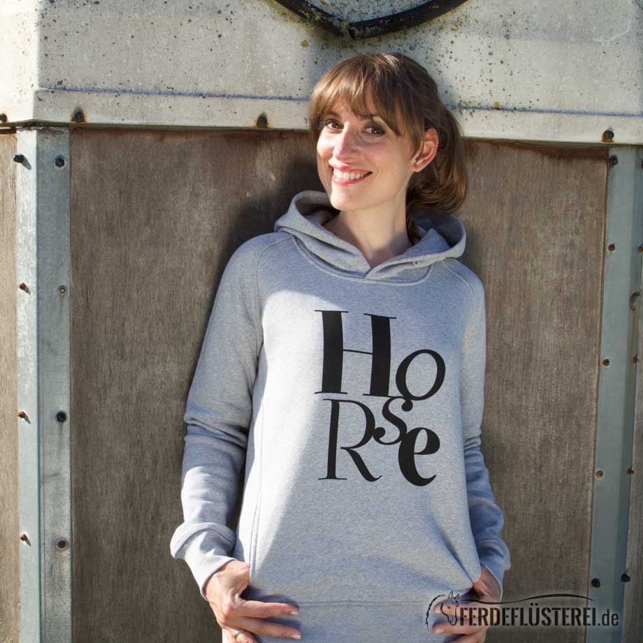 Hoodie Heather Grey HORSE - NN-HSSH-GGS - rücken Heather Grey HORSE - NN-HSSH-GGS - front