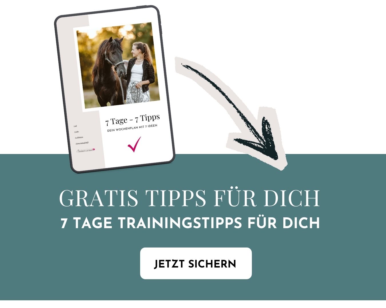 Gute Bodenarbeitsübungen: 3 einfache Ideen die sofort funktionieren 4 Banner 7 Tage Trainingstipps - Quer
